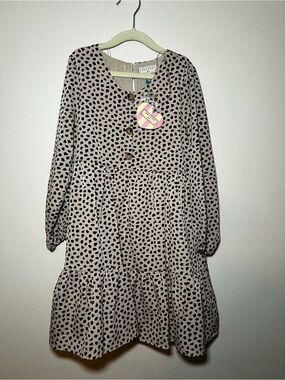 Hayden Girls Beige & Black Print Dress